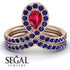 Ruby Pear Shape Stacking Bridal Set - Emilia No. 71 image 3