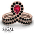 Ruby Pear Shape Stacking Bridal Set - Emilia No. 41 image 3