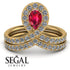 Ruby Pear Shape Stacking Bridal Set - Emilia No. 10 image 3