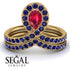 Ruby Pear Shape Stacking Bridal Set - Emilia No. 70 image 3