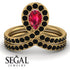 Ruby Pear Shape Stacking Bridal Set - Emilia No. 40 image 3