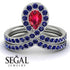 Ruby Pear Shape Stacking Bridal Set - Emilia No. 72 image 3