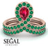 Ruby Pear Shape Stacking Bridal Set - Emilia No. 26 image 3