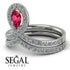Ruby Pear Shape Stacking Bridal Set - Emilia No. 12 image 5