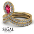 Ruby Pear Shape Stacking Bridal Set - Emilia No. 10 image 5