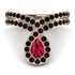 Ruby Pear Shape Stacking Bridal Set - Emilia No. 41 image 1