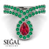 Ruby Pear Shape Stacking Bridal Set - Emilia No. 27 image 7