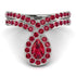 Ruby Pear Shape Stacking Bridal Set - Emilia No. 57 image 1