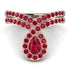 Ruby Pear Shape Stacking Bridal Set - Emilia No. 56 image 1
