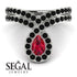 Ruby Pear Shape Stacking Bridal Set - Emilia No. 42 image 7
