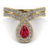 Ruby Pear Shape Stacking Bridal Set - Emilia No. 10 image 1