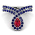 Ruby Pear Shape Stacking Bridal Set - Emilia No. 72 image 1