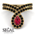 Ruby Pear Shape Stacking Bridal Set - Emilia No. 40 image 7