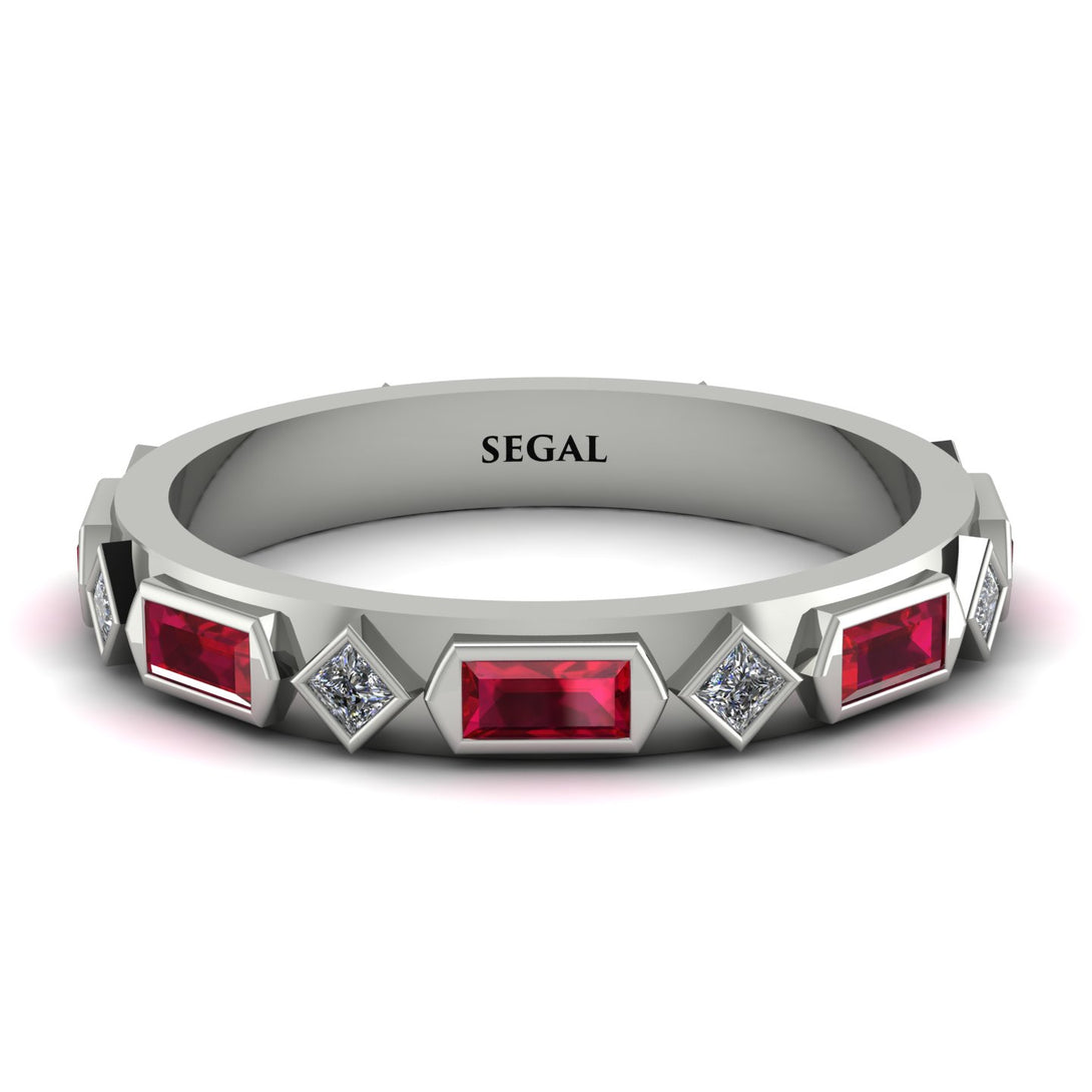 Ruby Baguette & Princess Eternity Band - Andrea No. 48