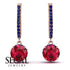 Ruby Dangle Earrings With Hidden Halo - Adaline No. 71 image 10