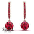 Ruby Dangle Earrings With Hidden Halo - Adaline No. 56 image 10
