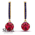 Ruby Dangle Earrings With Hidden Halo - Adaline No. 70 image 10