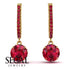 Ruby Dangle Earrings With Hidden Halo - Adaline No. 55 image 10