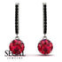 Ruby Dangle Earrings With Hidden Halo - Adaline No. 42 image 10