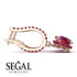 Ruby Dangle Earrings With Hidden Halo - Adaline No. 56 image 2