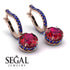 Ruby Dangle Earrings With Hidden Halo - Adaline No. 71 image 3