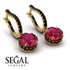 Ruby Dangle Earrings With Hidden Halo - Adaline No. 40 image 3