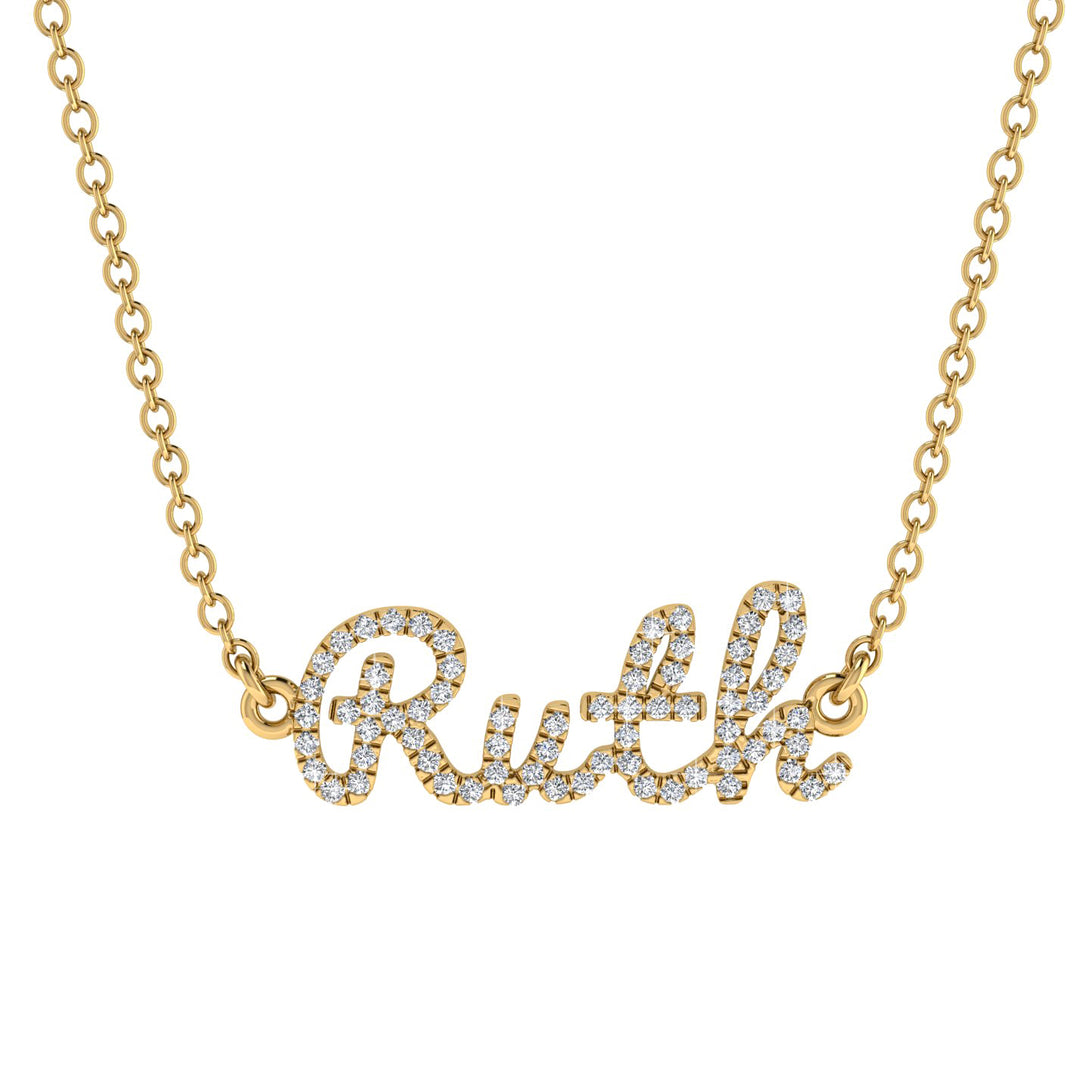 Diamond Gold Name Necklace - Ruth