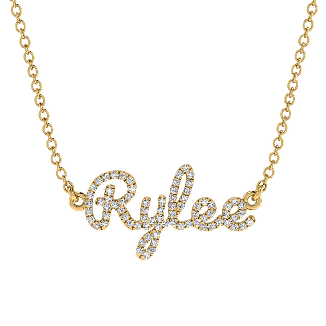 Diamond Gold Name Necklace - Rylee