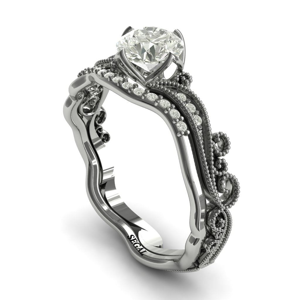 Unique Wedding Ring Sets Painter's Muse Bridal Set Diamond - Sophie no. 3