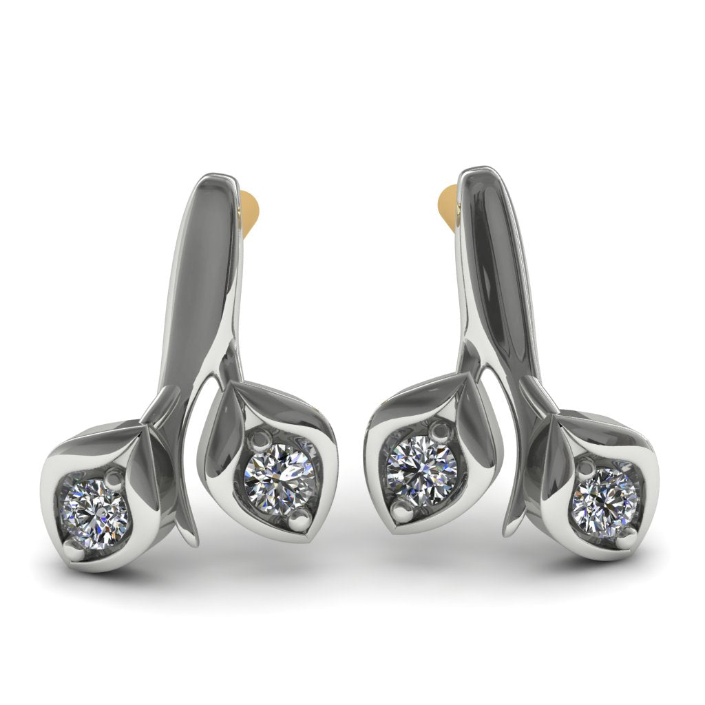 Leaves All Around Diamond Earrings- Sydney no. 3