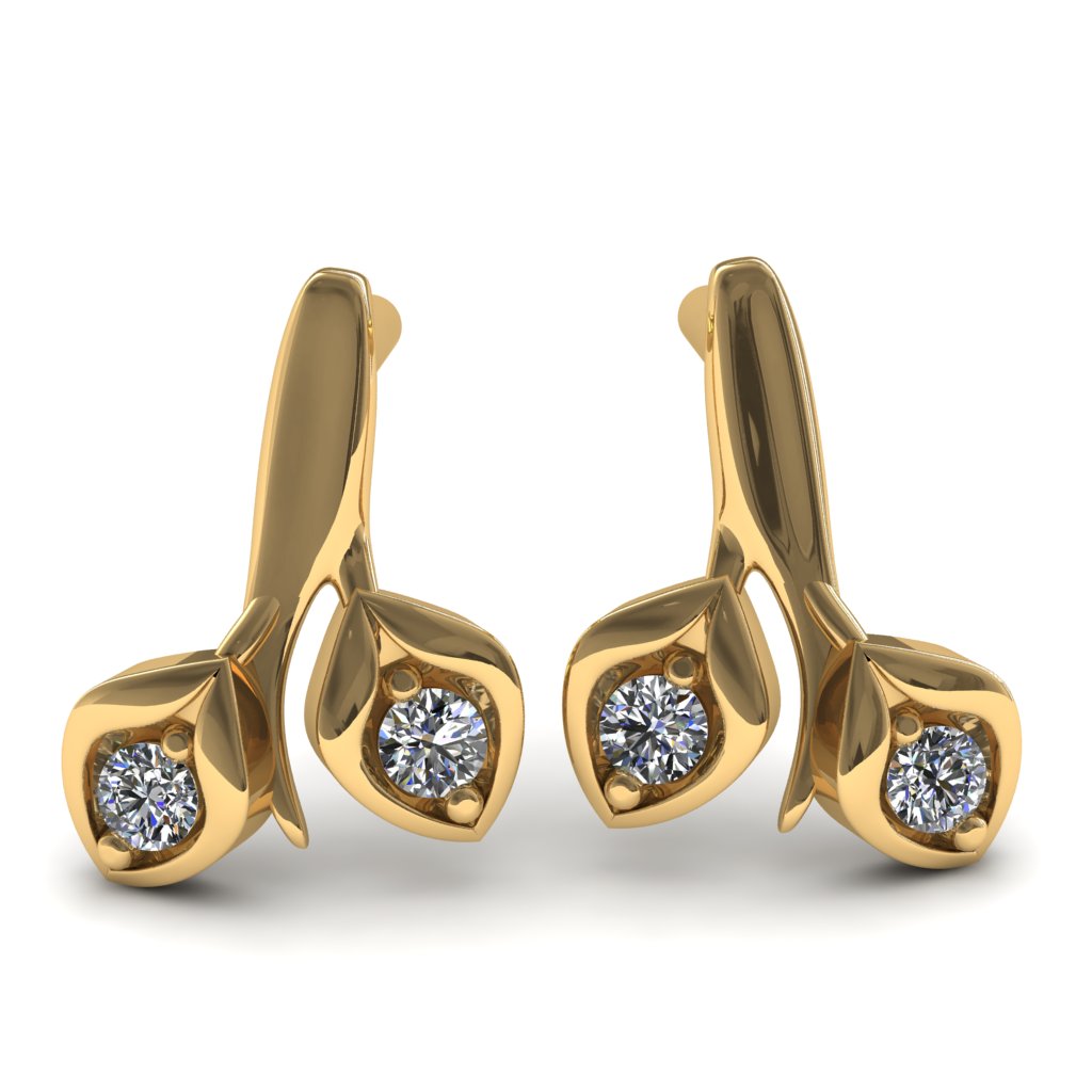 Leaves All Around Diamond Earrings- Sydney no. 1