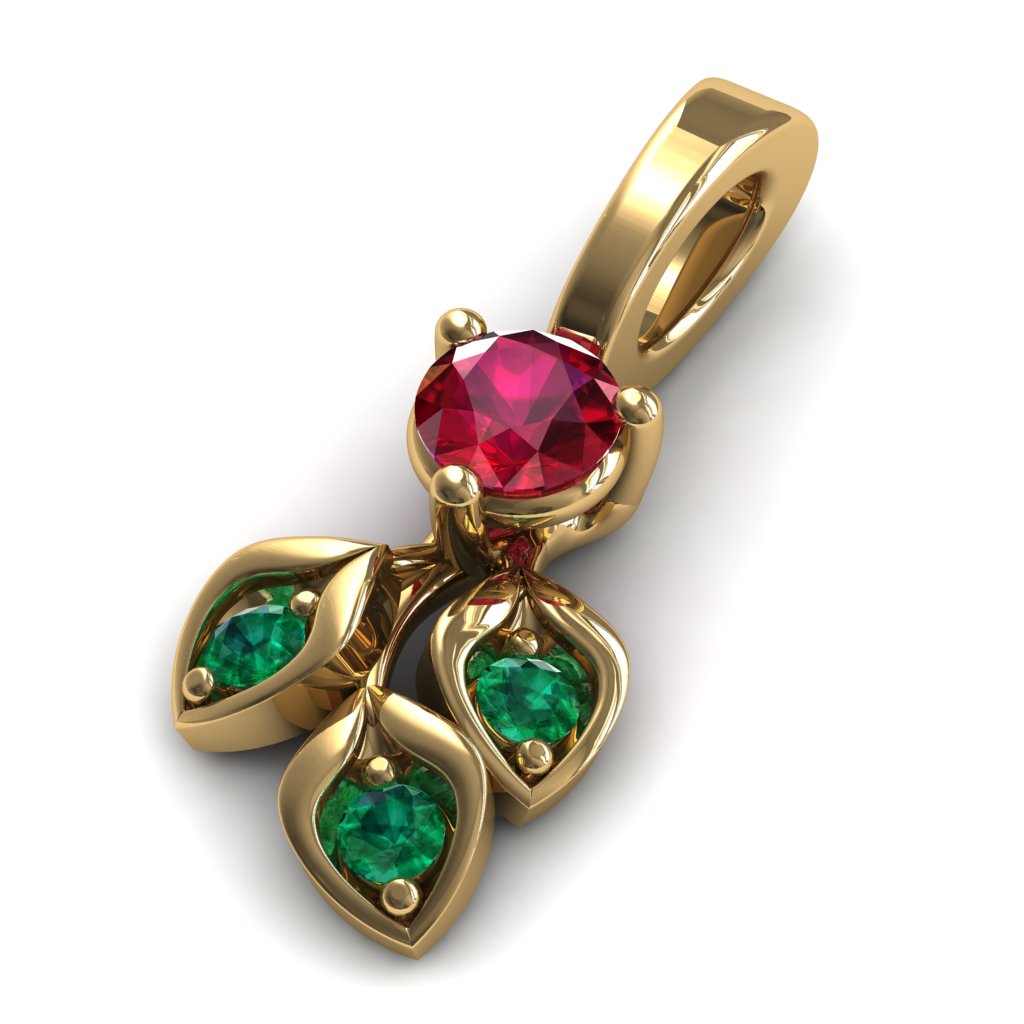 Leaves All Around Ruby Pendant- Sydney no. 4