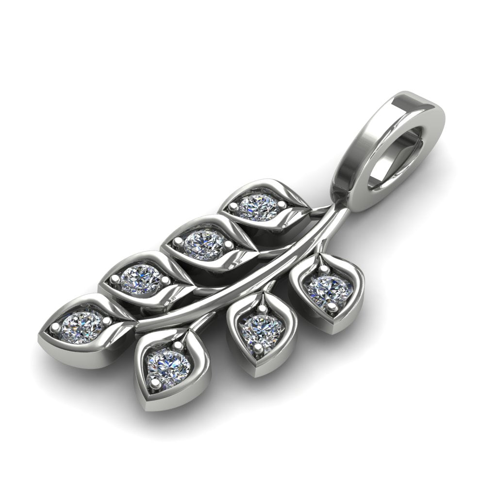 Many Leaves All Around Diamond Pendant- Sydney no. 3