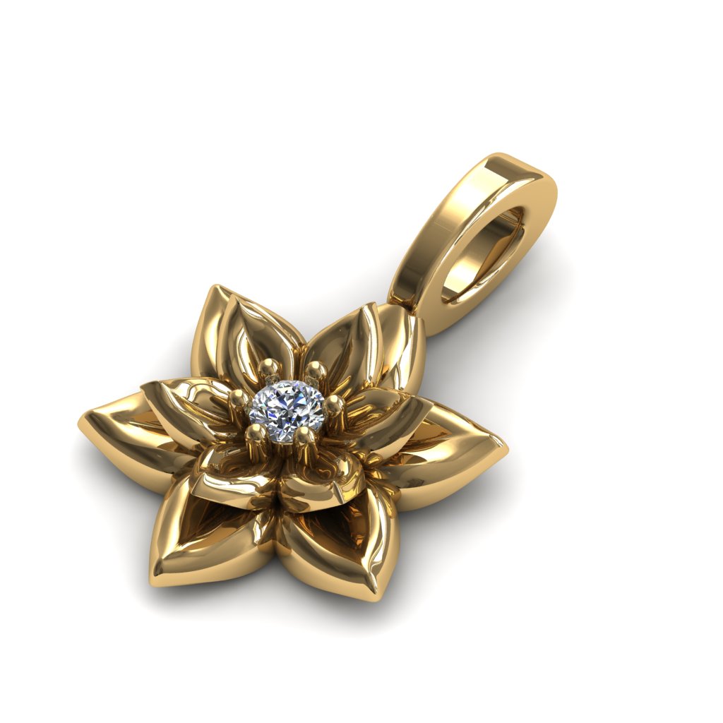 The Victorian Hexagon Diamond Pendant- Peyton no. 4