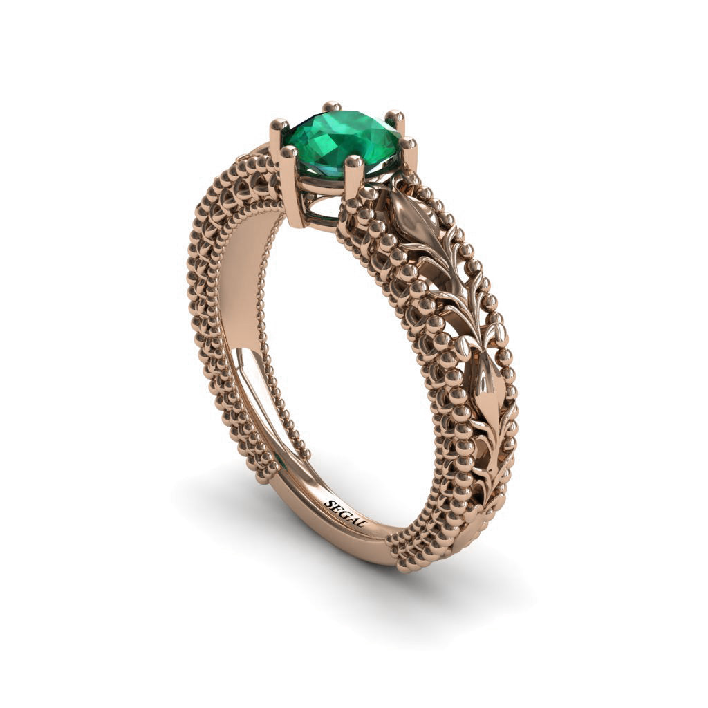 The Victorian Leafs Engagement ring Green Emerald Ring for Women- Kylie no. 8