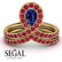Sapphire Pear Shape Stacking Bridal Set - Emilia No. 58 image 3