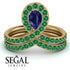 Sapphire Pear Shape Stacking Bridal Set - Emilia No. 28 image 3