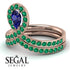 Sapphire Pear Shape Stacking Bridal Set - Emilia No. 29 image 5