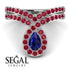 Sapphire Pear Shape Stacking Bridal Set - Emilia No. 60 image 7