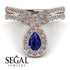 Sapphire Pear Shape Stacking Bridal Set - Emilia No. 14 image 7