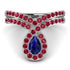 Sapphire Pear Shape Stacking Bridal Set - Emilia No. 60 image 1