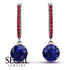 Sapphire Dangle Earrings With Hidden Halo - Adaline No. 60 image 10