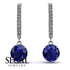 Sapphire Dangle Earrings With Hidden Halo - Adaline No. 15 image 10