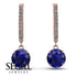 Sapphire Dangle Earrings With Hidden Halo - Adaline No. 14 image 10