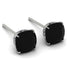 Hidden Halo Cushion Black Diamond Earrings - Alivia No. 9 image 1