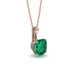 Hidden Halo Cushion Emerald Necklace - Alivia No. 5 image 1