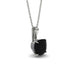 Hidden Halo Cushion Black Diamond Necklace - Alivia No. 9 image 1