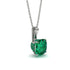 Hidden Halo Cushion Emerald Necklace - Alivia No. 21 image 1