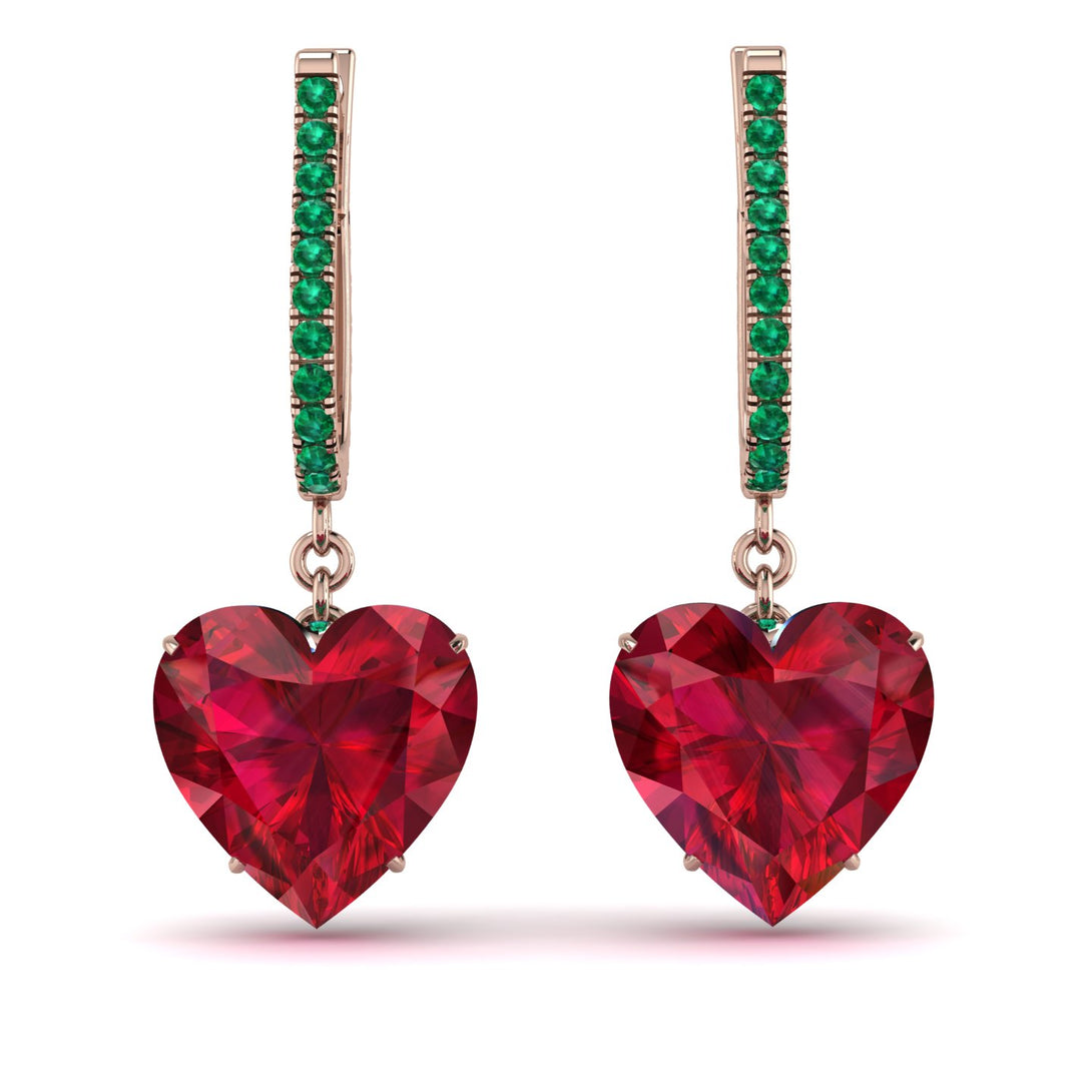 Heart Ruby Earrings - Noelle No. 26