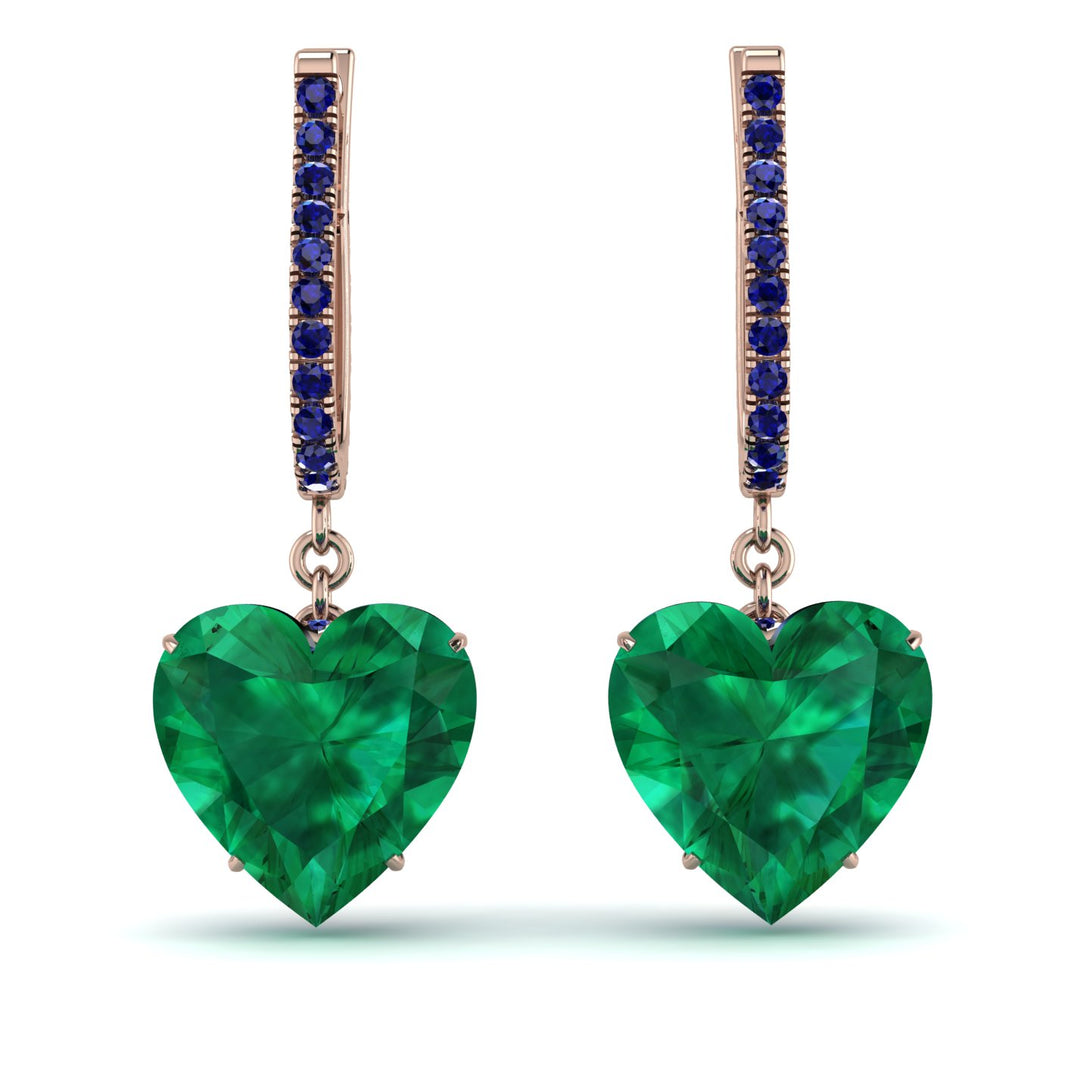 Heart Emerald Earrings - Noelle No. 65